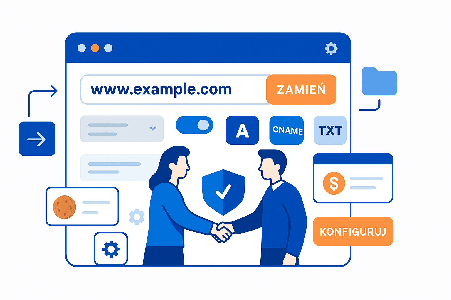 Panel zarządzania domenami