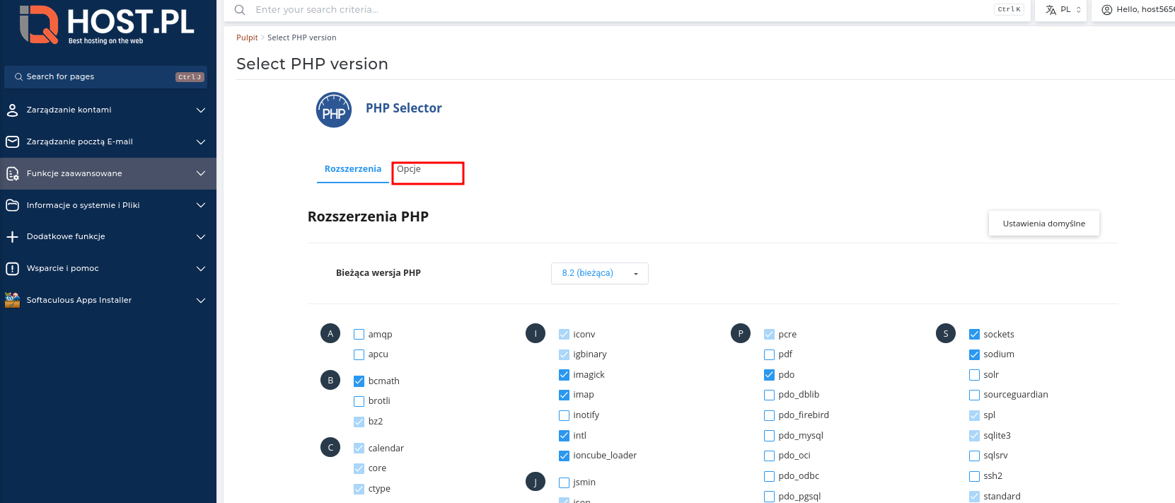 Pole open_basedir w PHP Selector